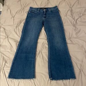 Just black denim Women's Blue cropped Flare Jeans